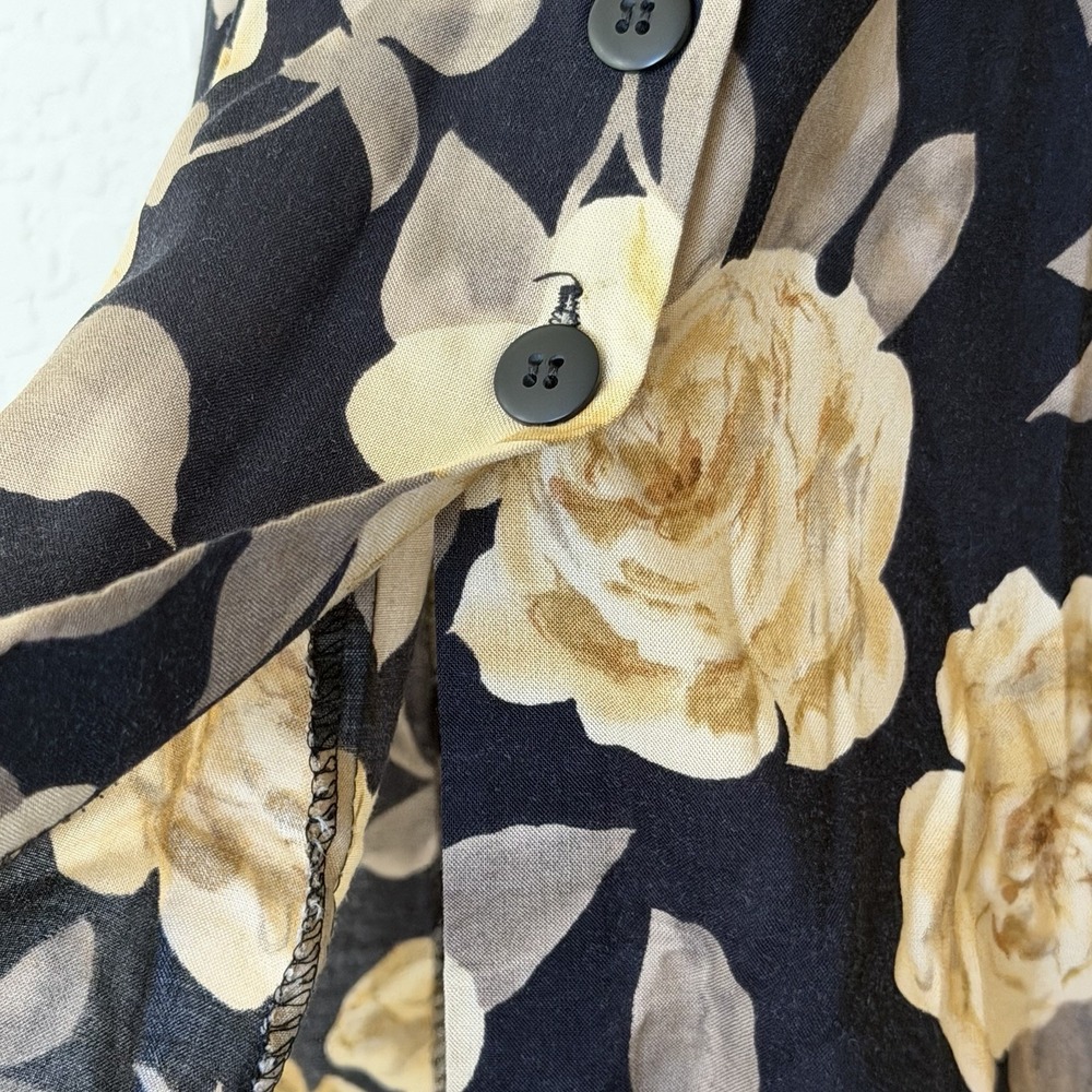 Vintage 90s Express Maxi Skirt Womens Medium Dark Floral *READ* Rayon Cottage - Picture 7 of 8